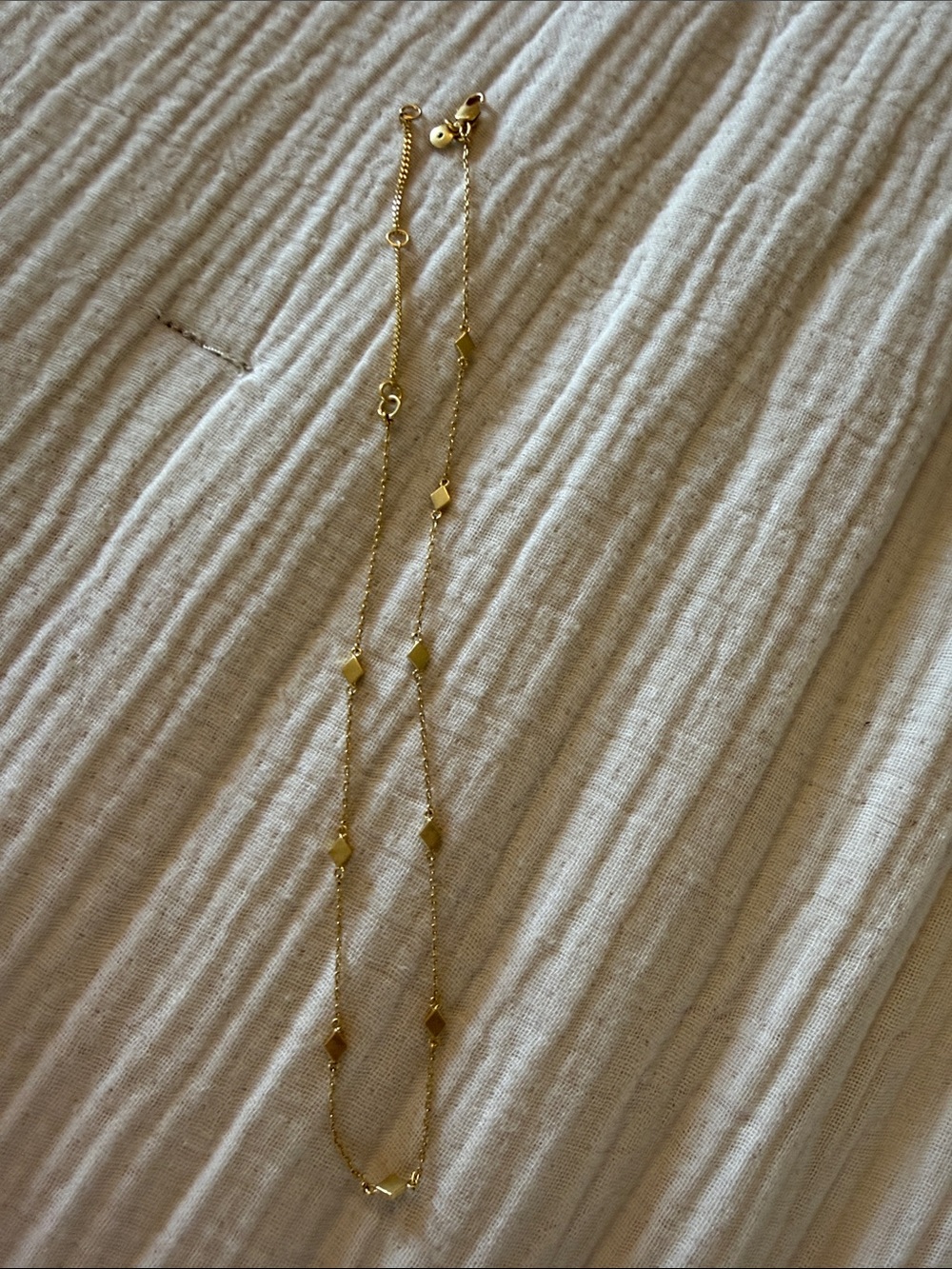 Madewell Delicate  Choker gold colored chain necklace  small, diamond-shaped